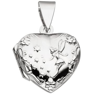 Schmuck Krone Silberkette Medaillon & Halskette für 2 Fotos Herz believe Amulett Anhänger 925 Silber 50cm