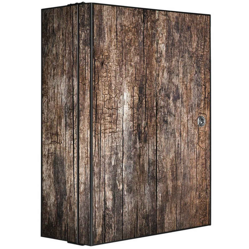 banjado Medizinschrank »Stahl Altes Holz« (abschließbar, 3 große und 2 kleine Fächer) 35 x 46 x 15cm