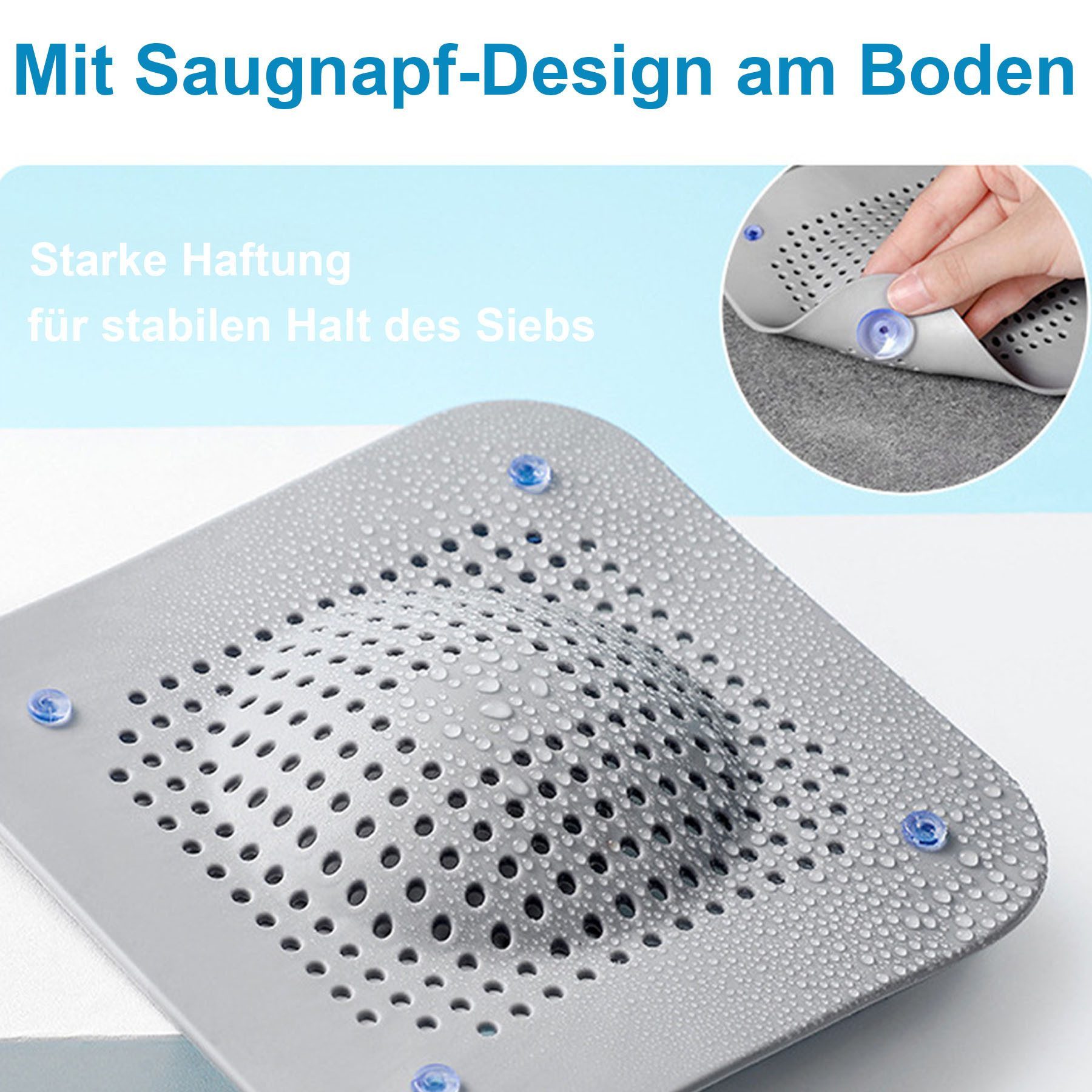Mutig Waschbeckenstöpsel 6 Stück Abflusssieb Silikon,Abfluss Haarfänger mit Saugnäpfen, (6 Stück Haarsieb Dusche, praktische Silikonsiebe für Abflüsse, Abfluss-Sieb Sink Strainer für Küche, Badewanne, Badezimmer, Dusche), Jeder Filter hat 4 Saugnapfböden, kann stabil haften