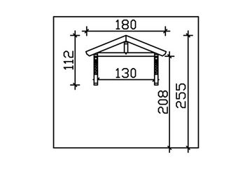 Skanholz Vordach Stettin, BxTxH: 180x80x255 cm