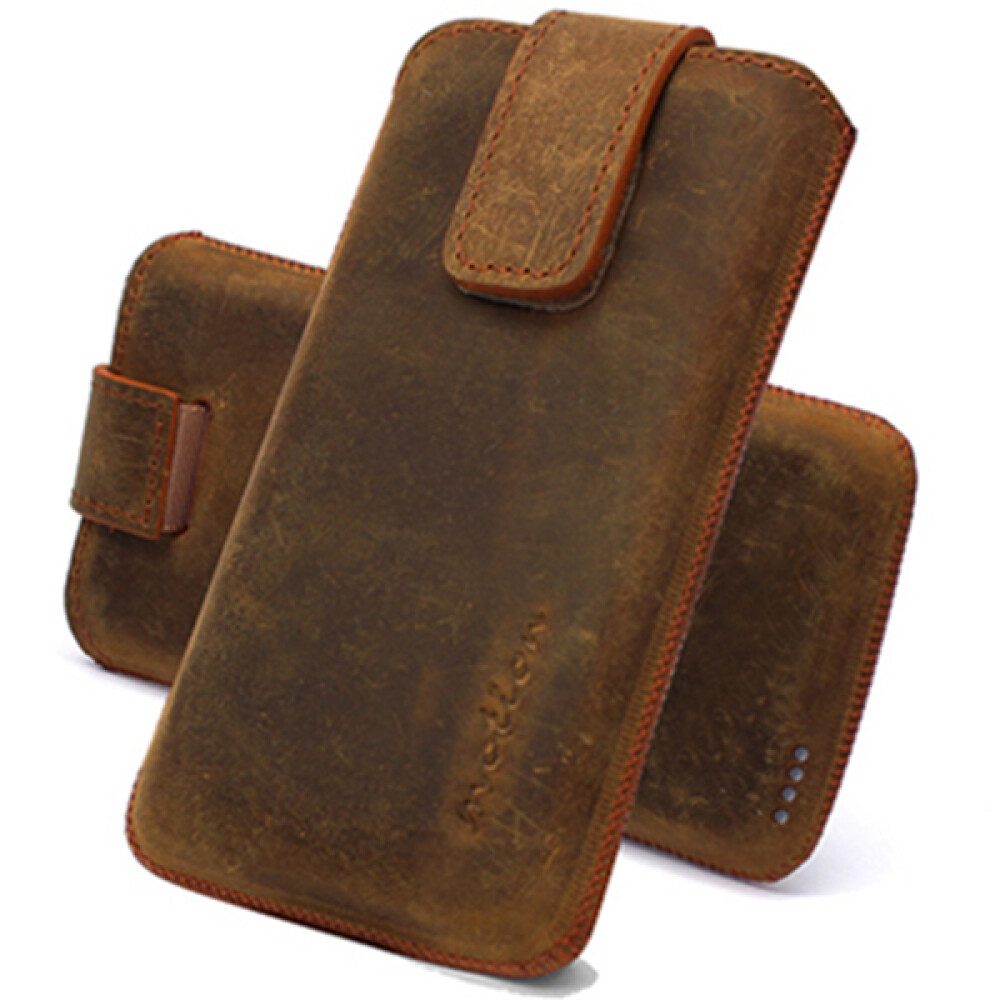 Handytasche Leder Handytasche für HTC One M9 Tobacco (Universaltasche)