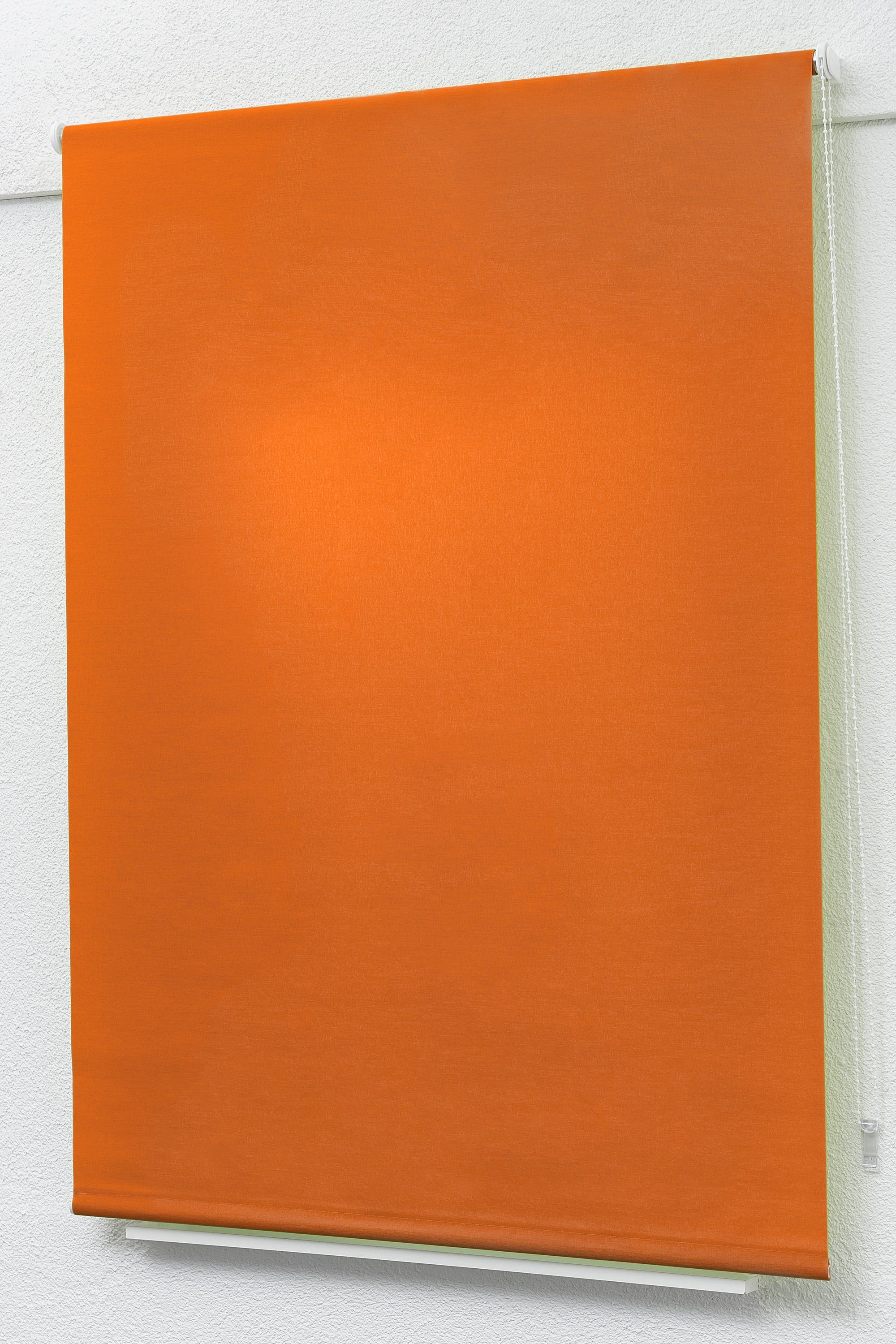 Rollo Basisrollo Struktur blickdicht, Rotorange, 190x62.5cm HxB Tageslicht LYSEL®
