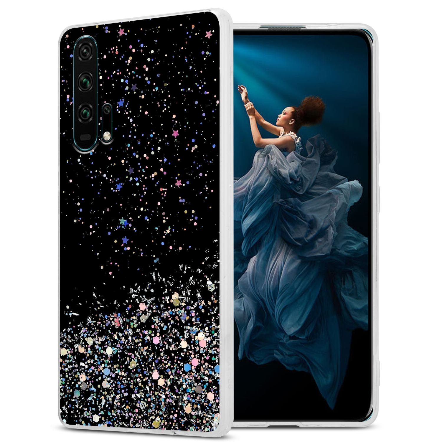 Cadorabo Handyhülle Honor 20 PRO Honor 20 PRO, Flexible TPU Silikon Handy Schutzhülle - Hülle - mit Glitzer