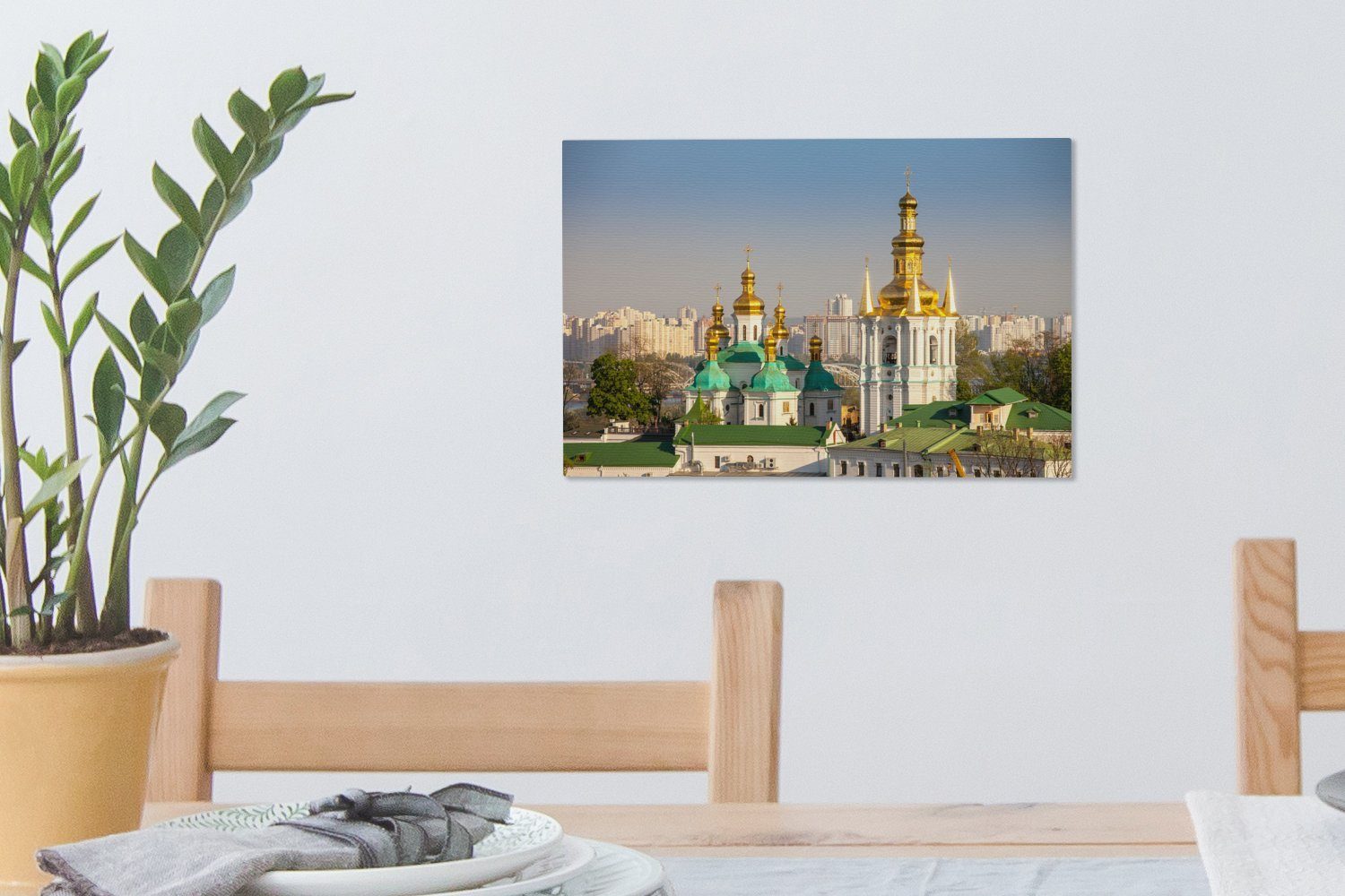 Wandbild OneMillionCanvasses® Leinwandbilder, St), Wanddeko, cm - (1 Kiew - Aufhängefertig, Leinwandbild Ukraine 30x20 Kloster,
