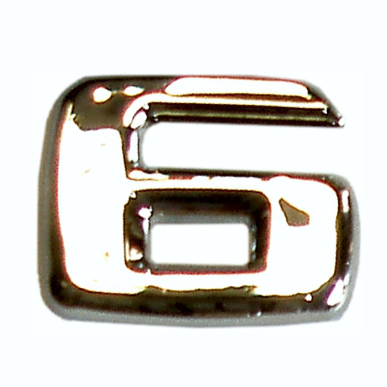 Hermann Schütz Aufkleber Hermann Schütz 3D-Relief-Chrome-Zahl 6 25x35mm