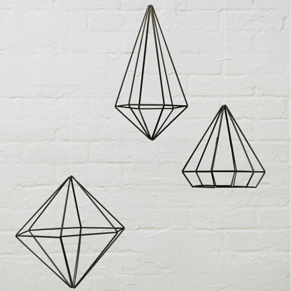 3er Umbra Wanddekoobjekt Prisma Set Geometrisch