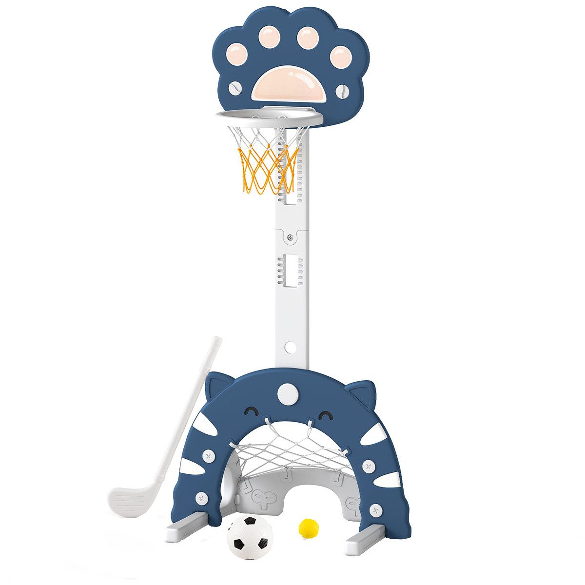 COSTWAY Basketballkorb, 3-in-1 Kinder Basketballständer, höhenverstellbar