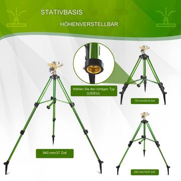 Tidyard Gartenspritze Flächenregner, Kreisregner, (360-Grad-Großflächenbewässerung, Messing-Sprinklerdüse und Zinklegierung), 1/2-Zoll-Anschluss, Verlängerungsbeine, Klappverschlüsse