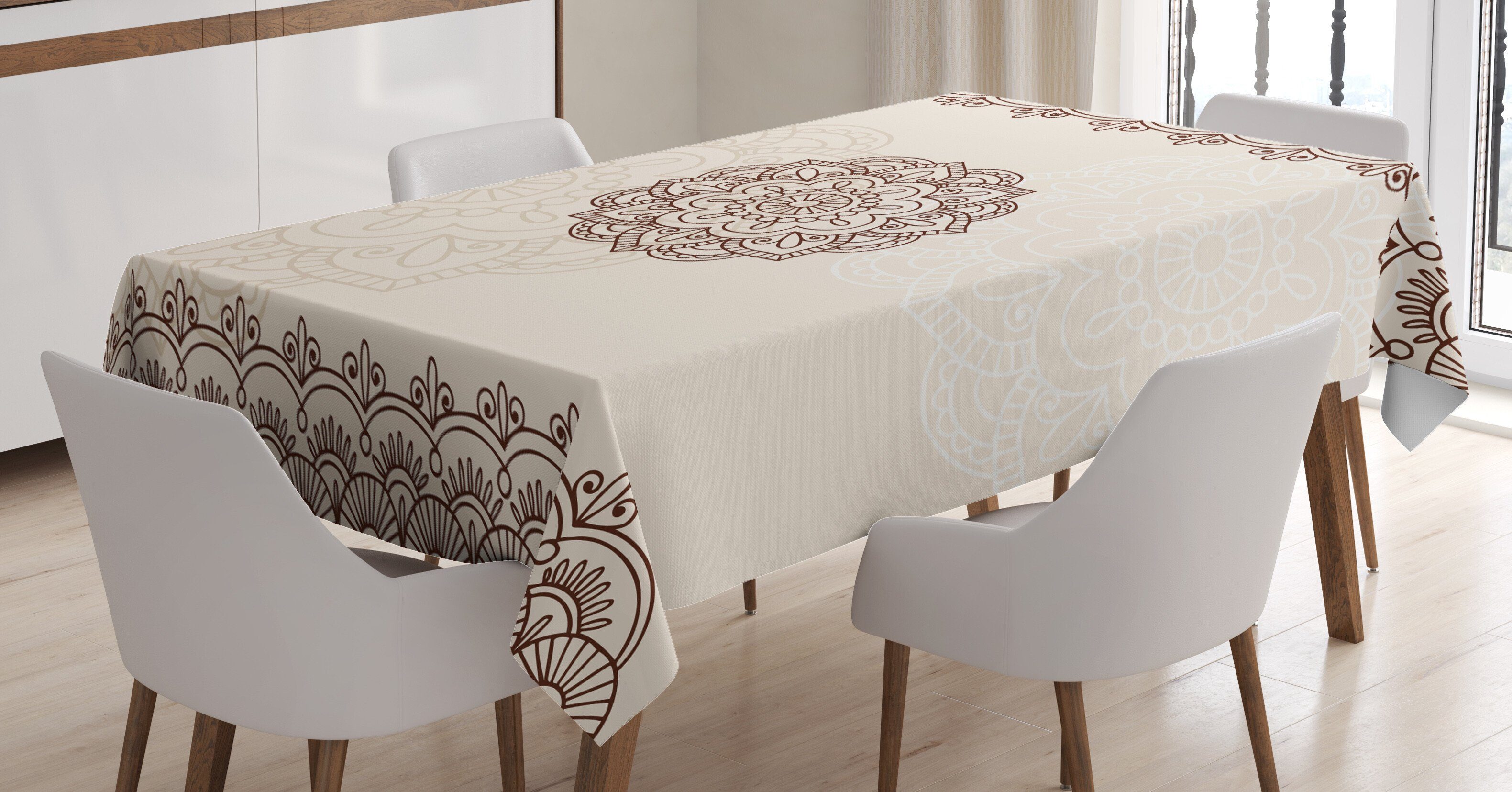 Abakuhaus Tischdecke Linien geeignet Henna den Farben, wirbelt Farbfest Waschbar Klare Bereich Außen Geometrische Für