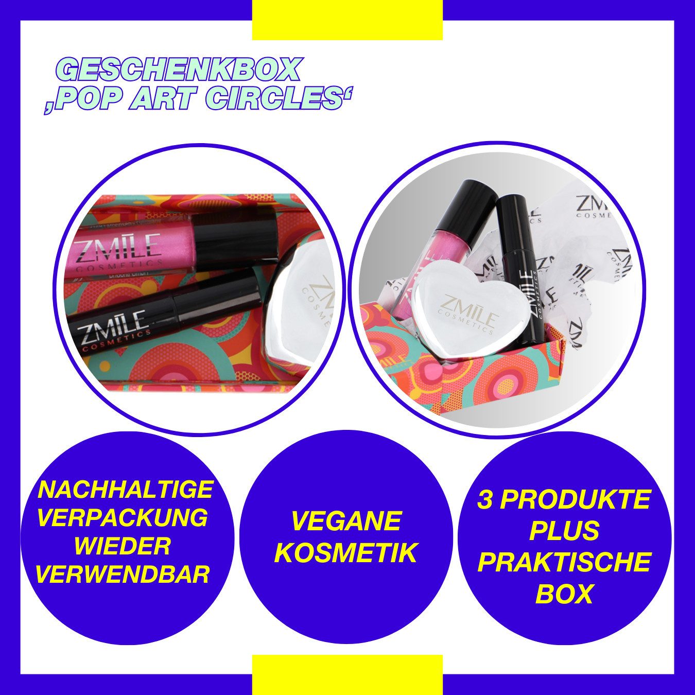 ZMILE COSMETICS Schmink-Set Pop Art Circles - vegane Kosmetik, 3-tlg., vegan