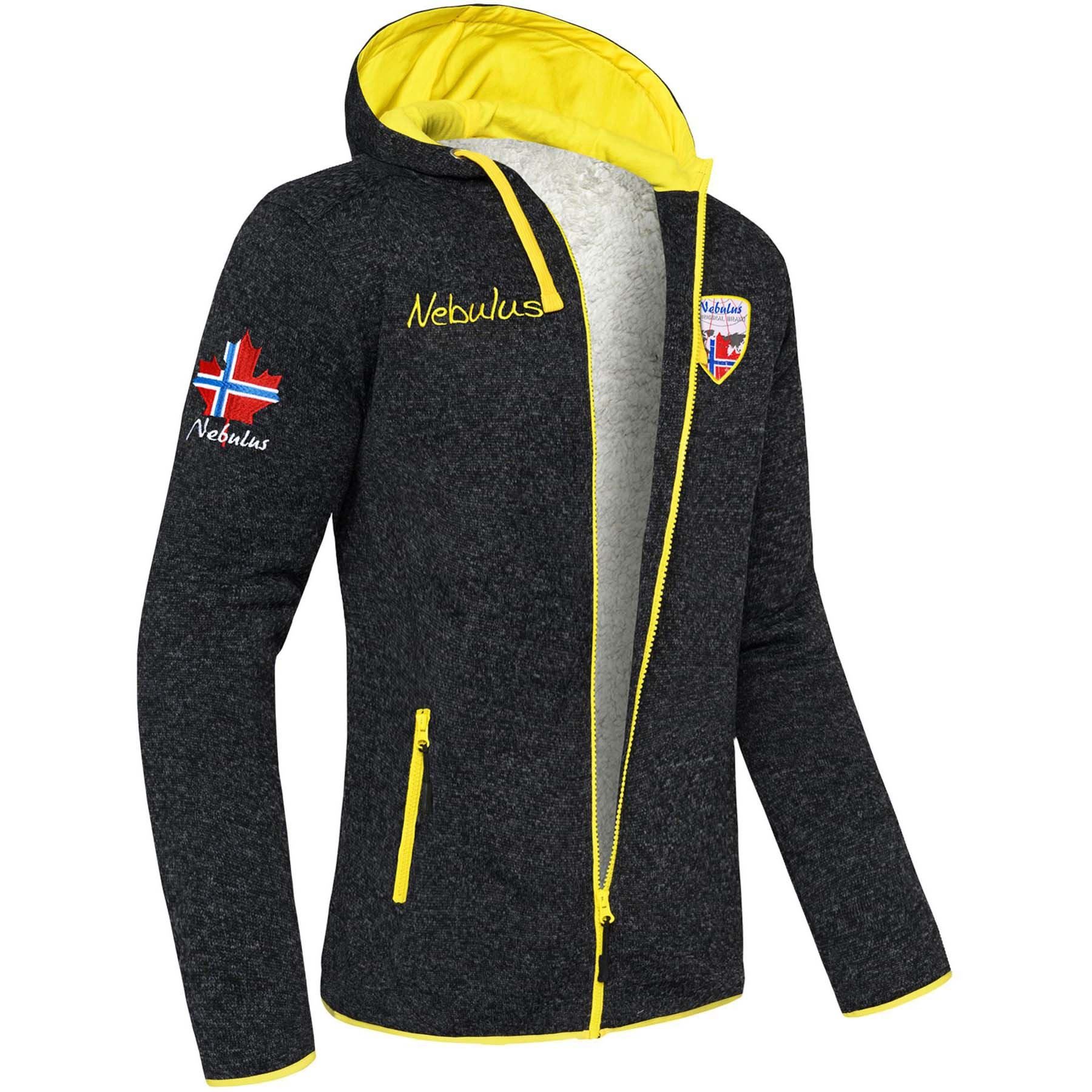 Fleecejacke VLADIMIR, P4655 - Herren, schwarz-gelb, XL