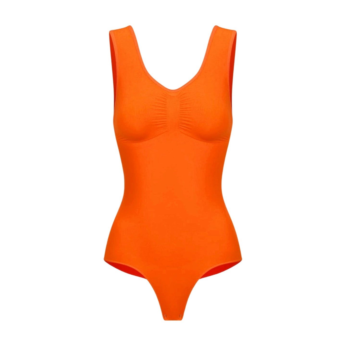cfab by creamy fabrics Miederbody Tank Bodysuit Sculpting Shapewear mit String-Sunset Orange-3XL (1-tlg) Figurformend