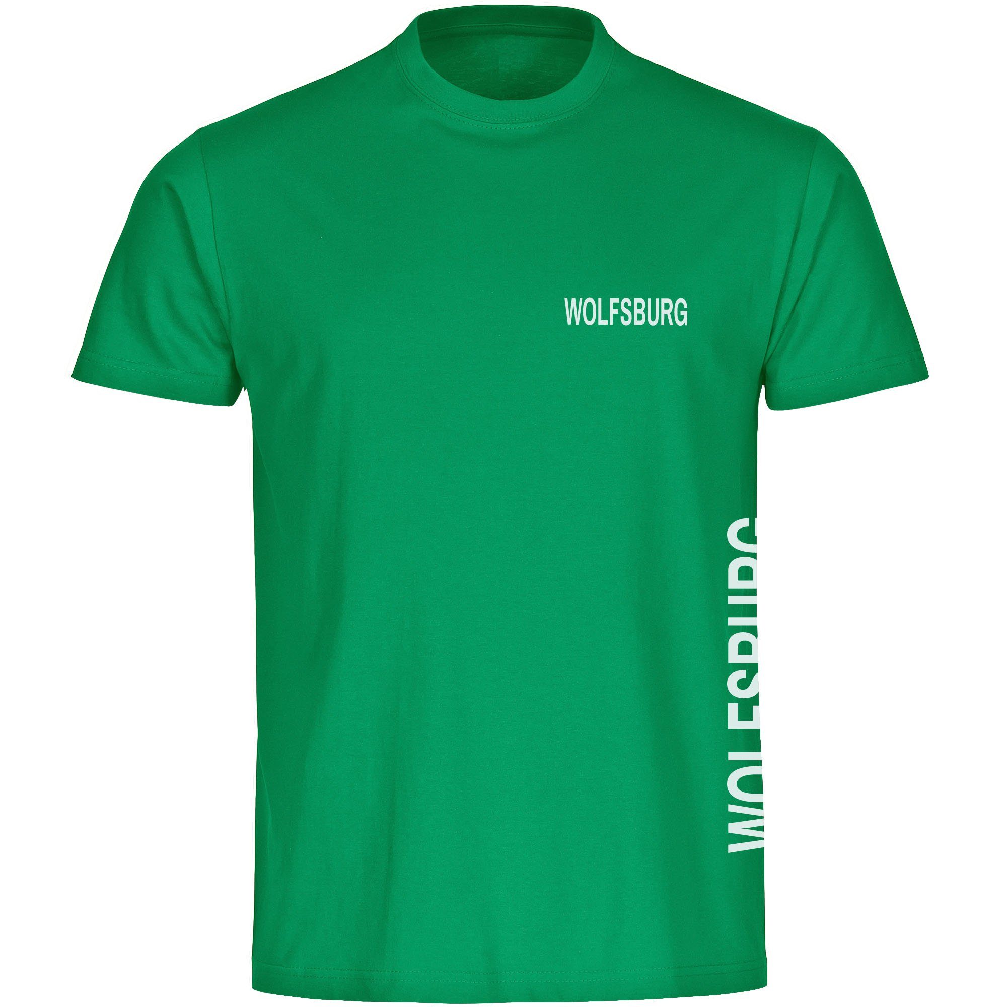 multifanshop T-Shirt Herren Wolfsburg - Brust & Seite - Männer