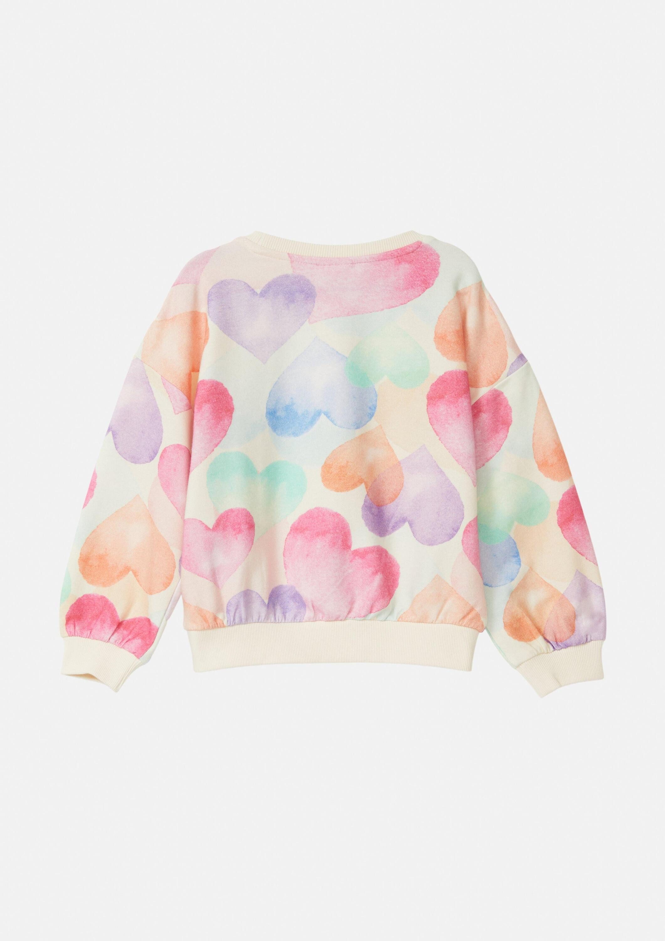 s.Oliver Sweatshirt Sweatshirt Oversize-Sweatshirt mit All-over-Print günstig online kaufen