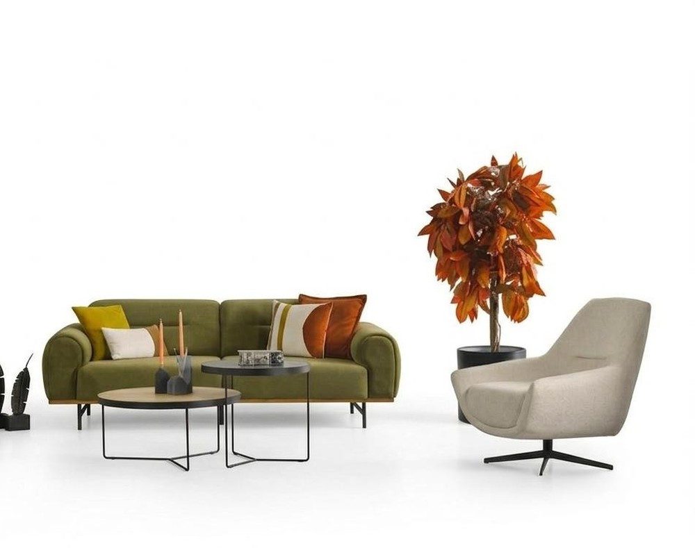Xlmoebel Polstergarnitur Elegantes Wohnzimmer Set in Grün mit modernem Design und Komfort, (2-tlg), Made in Europa