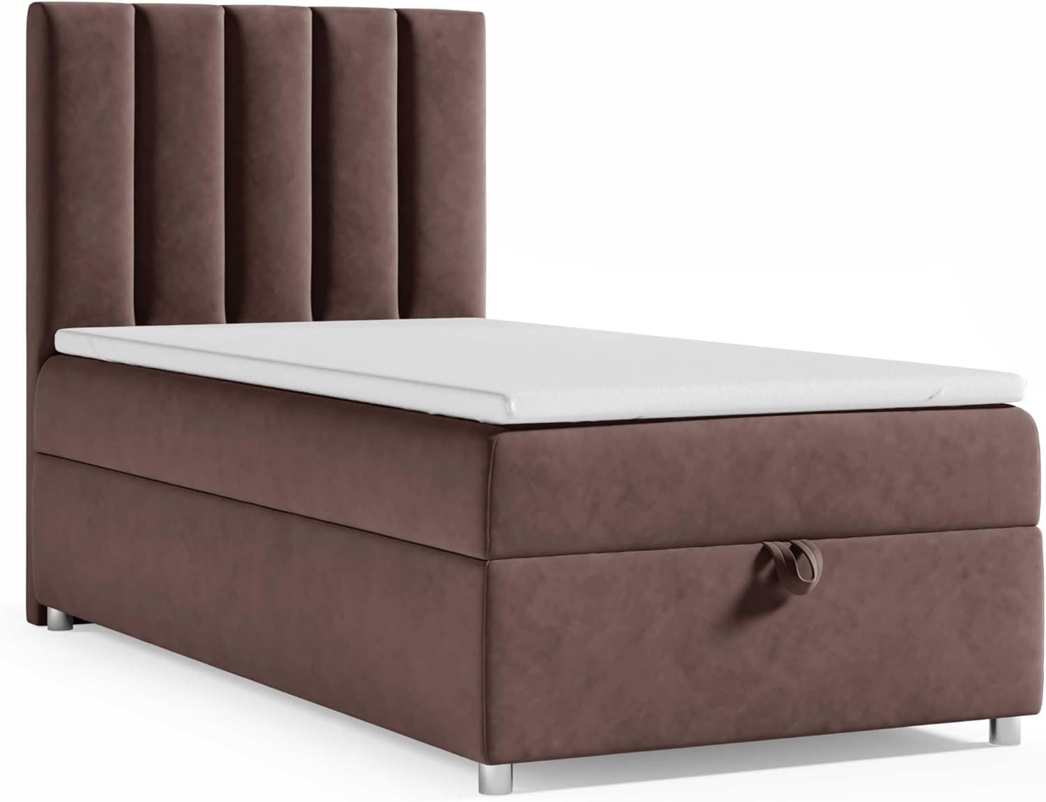 Best for Home Boxspringbett Trinity K10 SINGLE mit Bettkasten & Bonellfederkern, Komfort Topper H3 (Einzelbett, Polsterbett gepolstertes Kopfteil, Jugendbett, Kinderbett versch. Größen, 70x200 80x200 90x200 100x200 cm), mit oder ohne Topper, Flexible Liefermöglichkeiten, Handwerksqualität