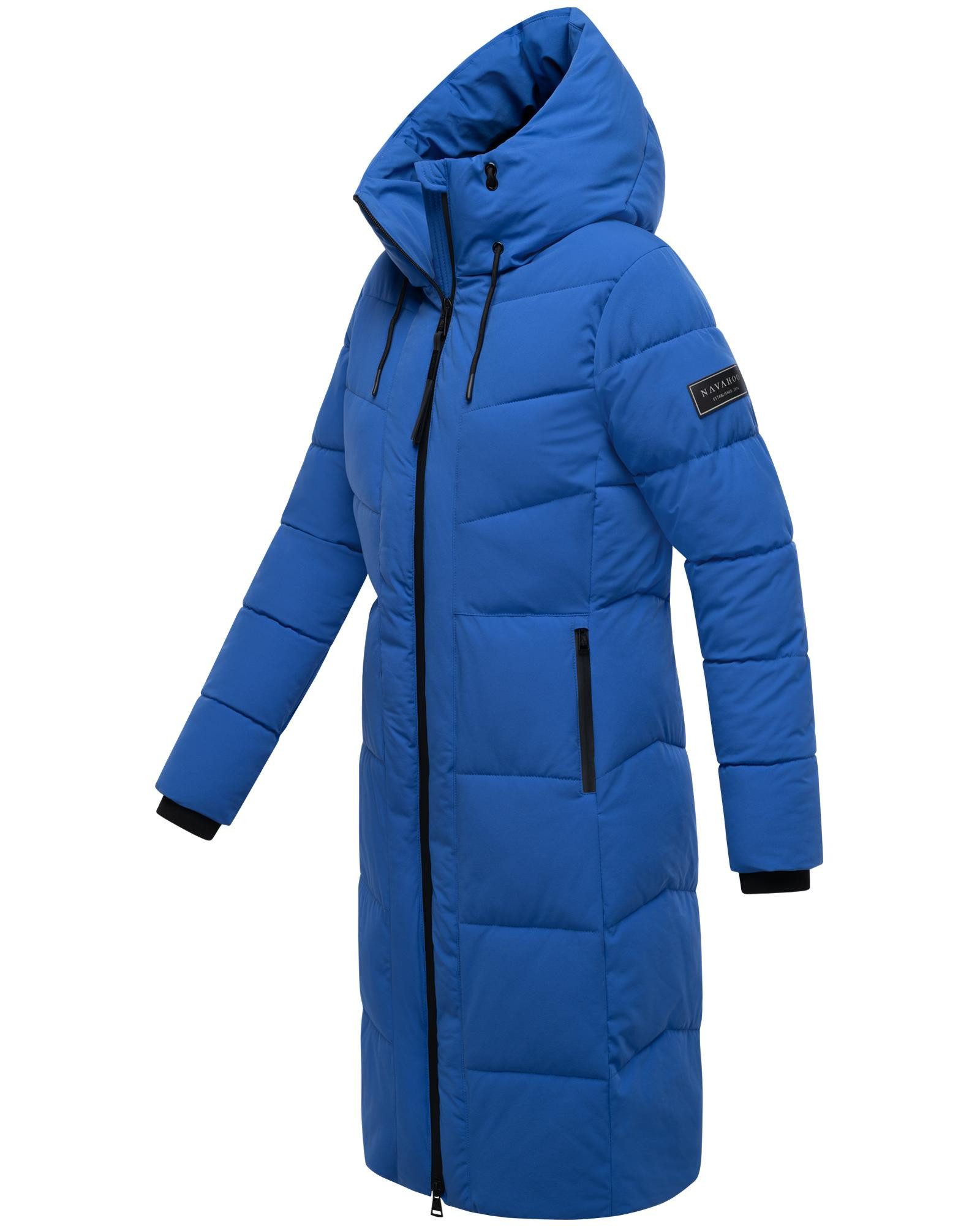 Navahoo Steppmantel Schokokuss XIV Warmer Damen gesteppter Wintermantel mit Kapuze