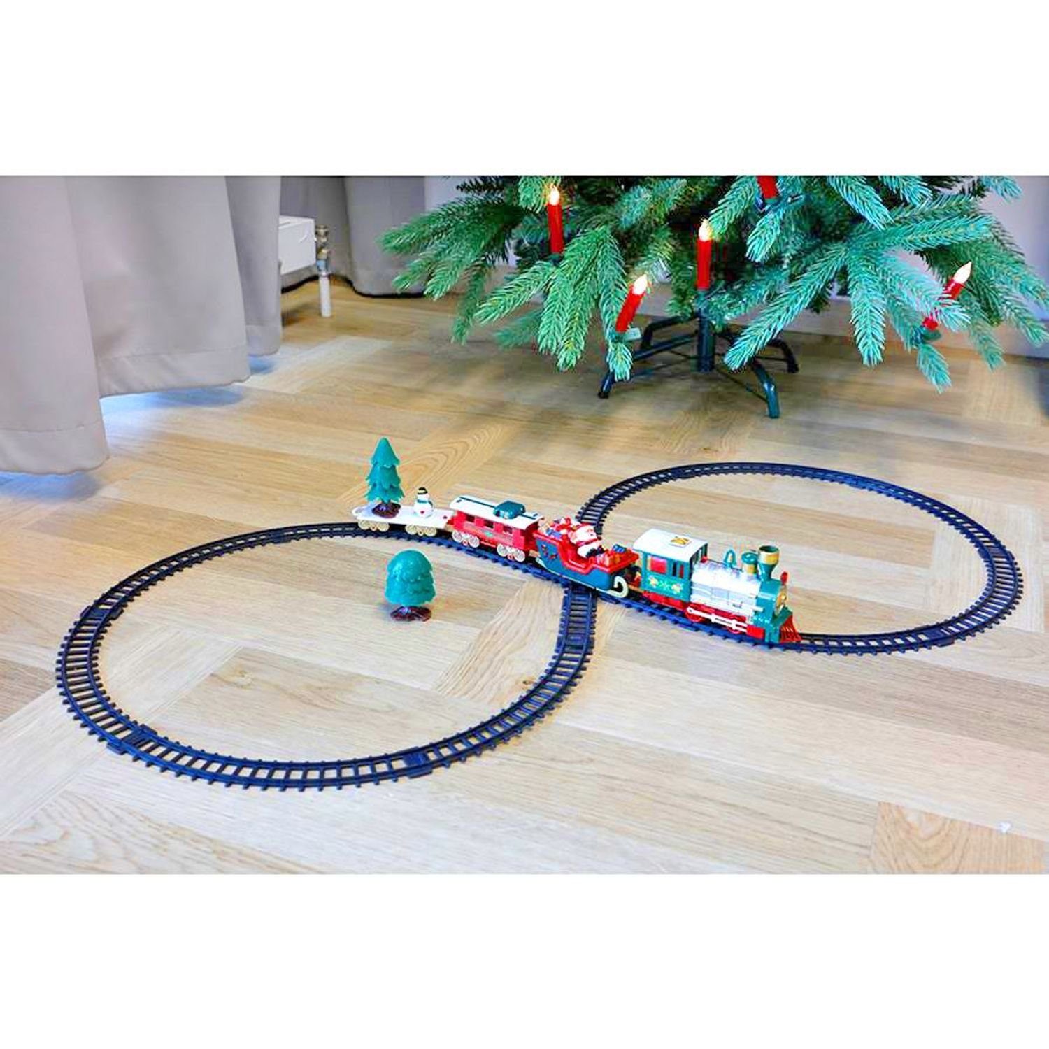 BURI Kugelleuchte Weihnachtszug mit Musik und Licht 22-teilig Eisenbahn Wei günstig online kaufen