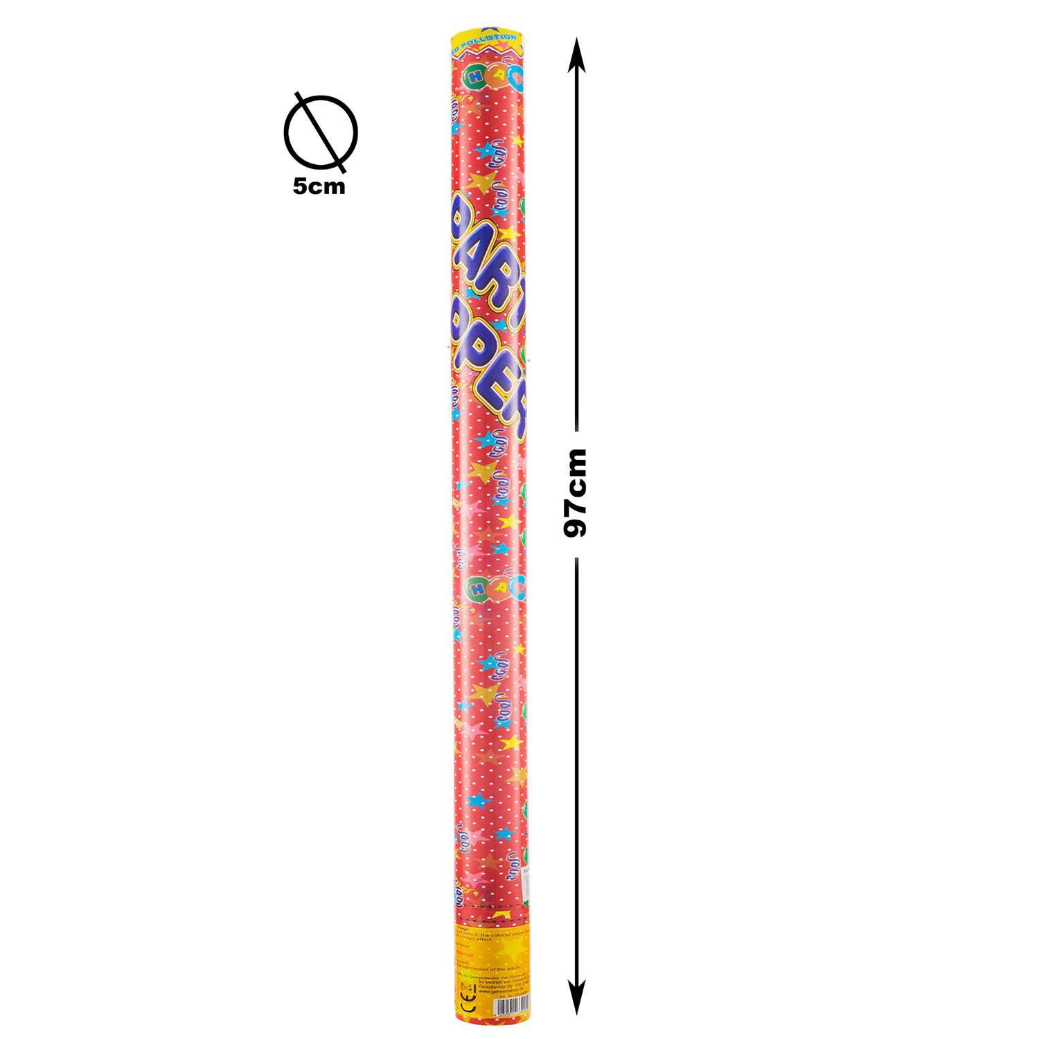Goods+Gadgets Konfetti GOODS+GADGETS Konfetti Kanone Blaster 100 cm – Party Popper XXL, Konfetti-Shooter Party Popper