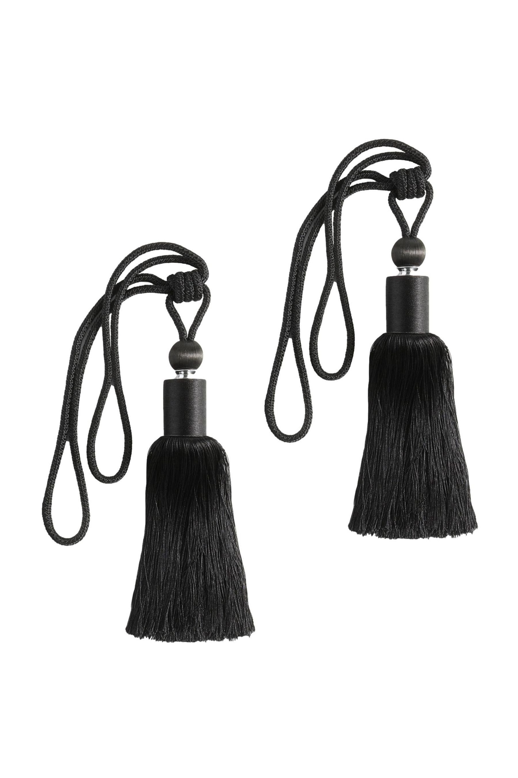 Next Raffhalter Set mit 2 großen Raffhaltern mit Zierquasten