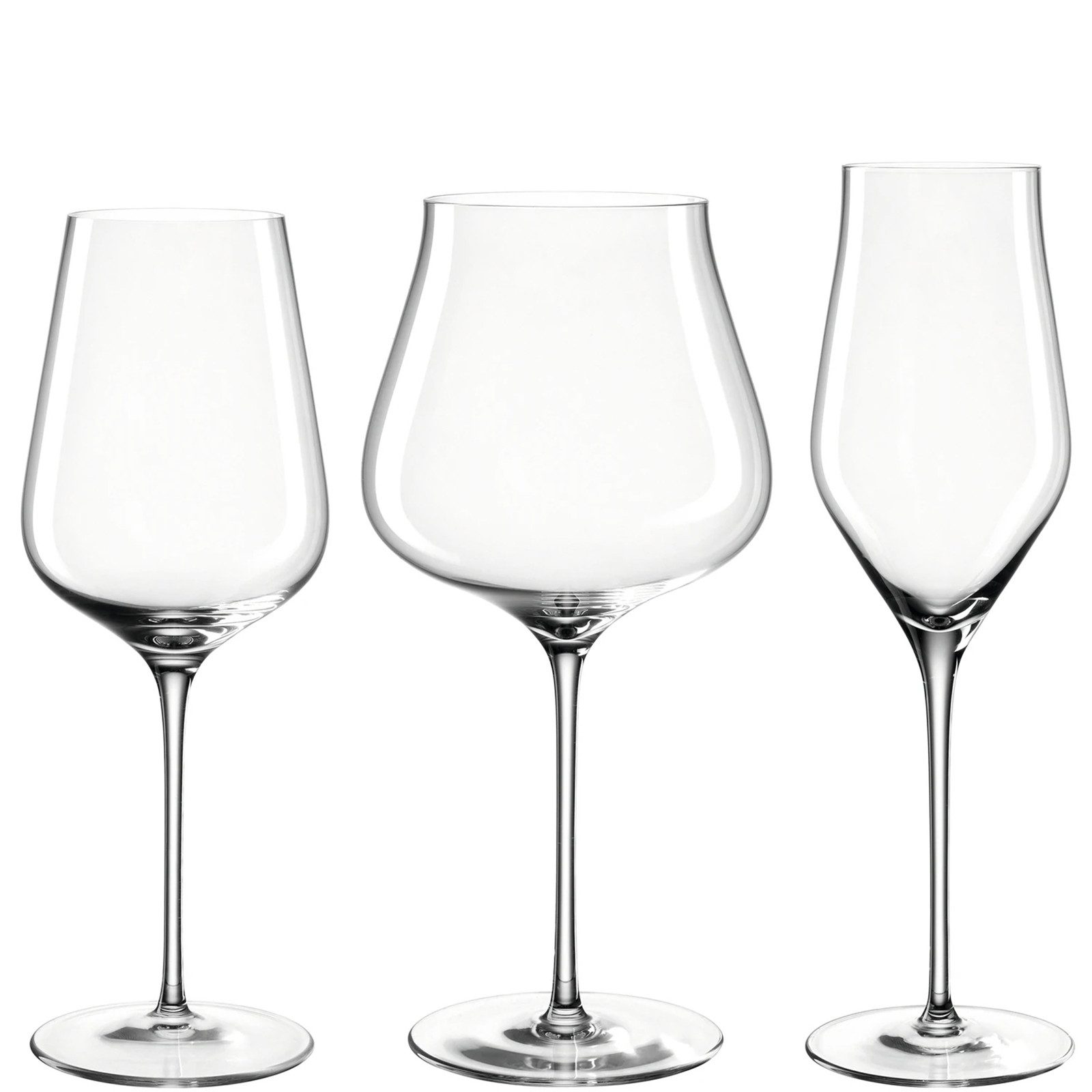 LEONARDO Gläser-Set Kelchgläser 12-teilig BRUNELLI, 12-tlg., Glas, 4 verschiedene Kelchgläser im Set