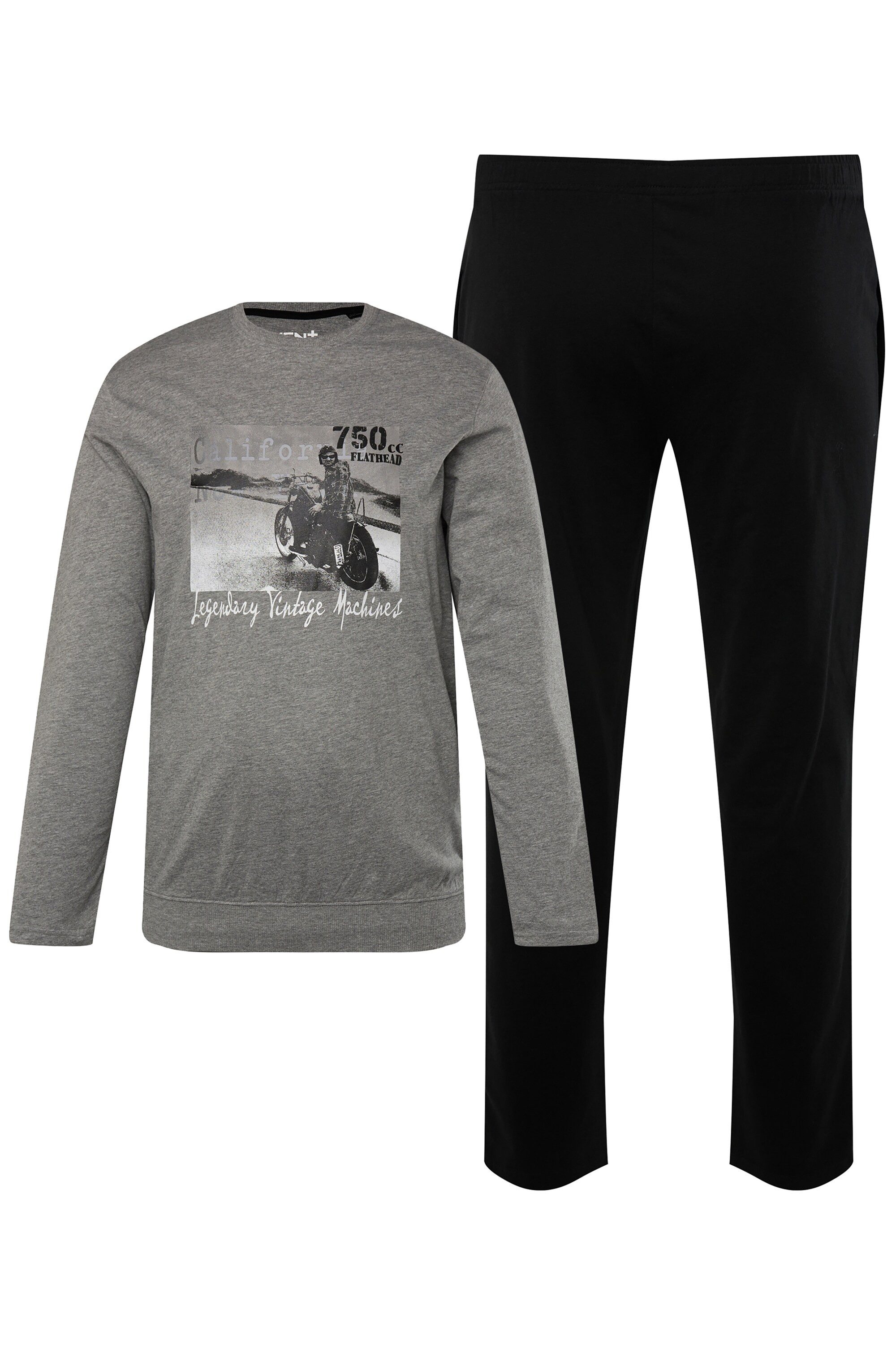 Men Plus Schlafanzug Schlafanzug Zweiteiler Bauchfit Langarmshirt günstig online kaufen