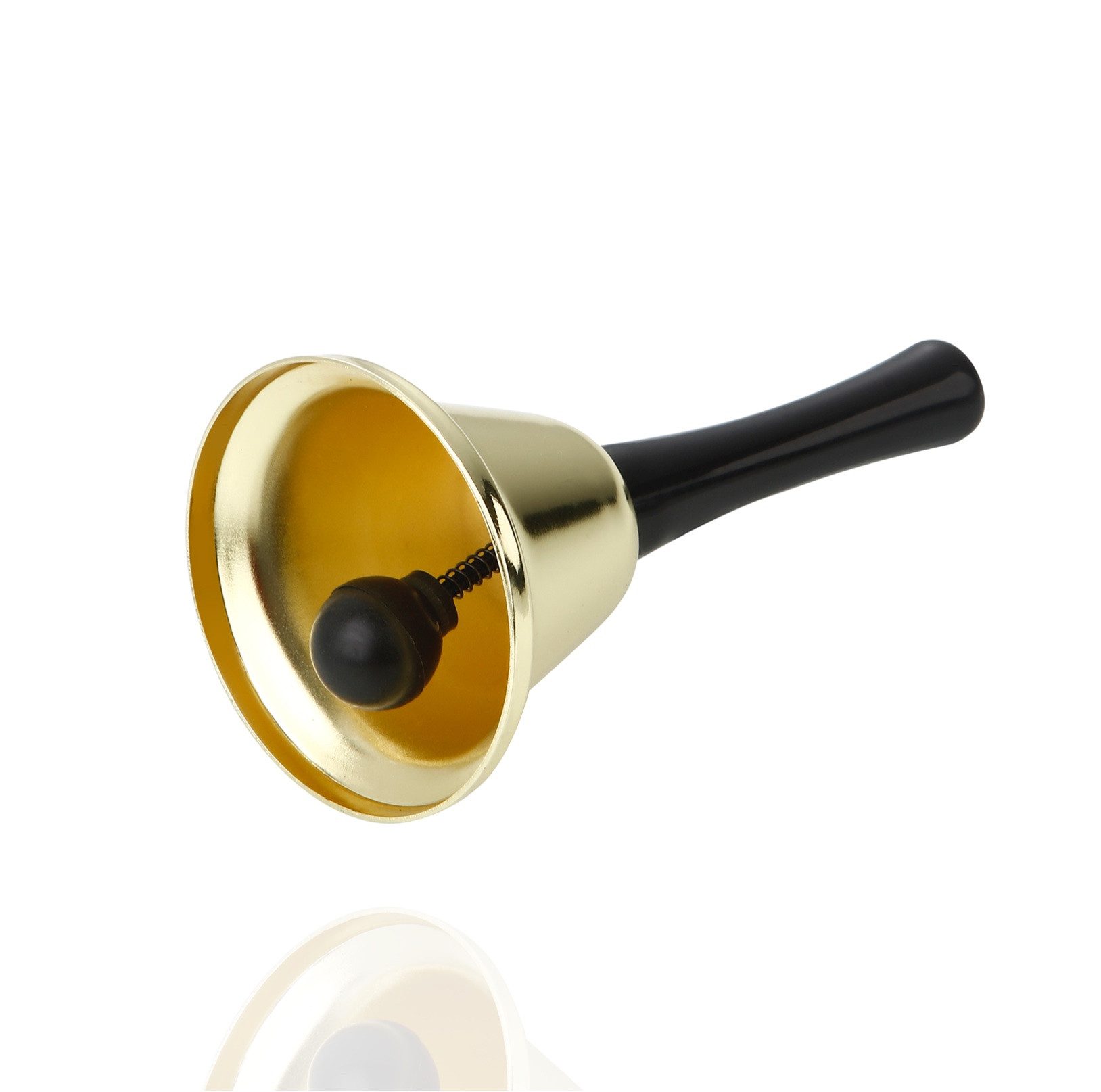 happymas Glocke 1x Glocke Gold als Weihnachtsmann Accessoire - Nikolausglocke,Packung, 1-St.