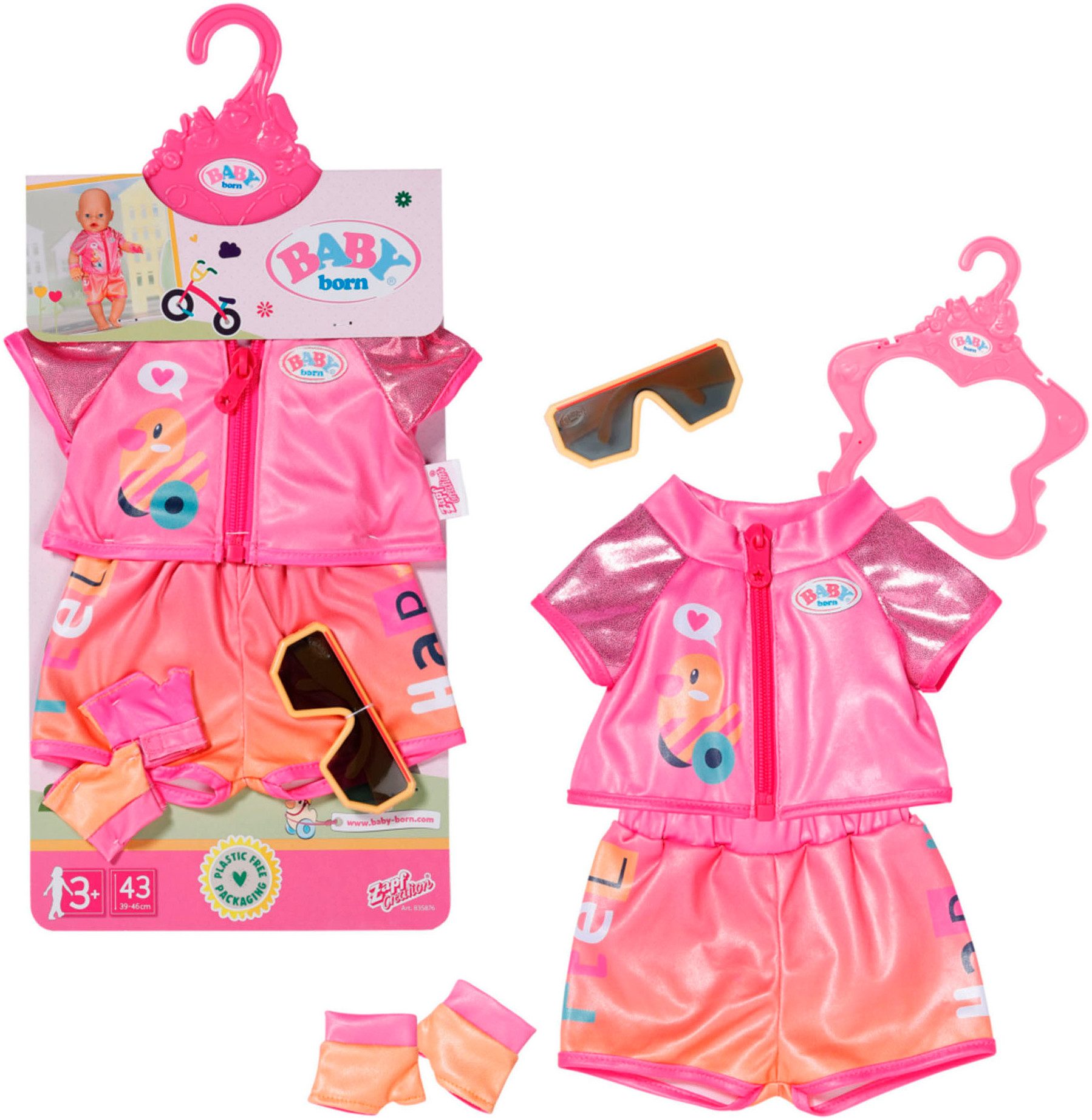 Puppenkleidung Fahrrad Outfit 43 cm