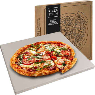 Heidenfeld Pizzastein Pizzastein 46,5 x 35,5 x 1,5 cm - Deutsche Qualitätsmarke - rechteckig, Cordierit, (1-St), für Backofen - Cordierit - Gasgrill - Steinplatte