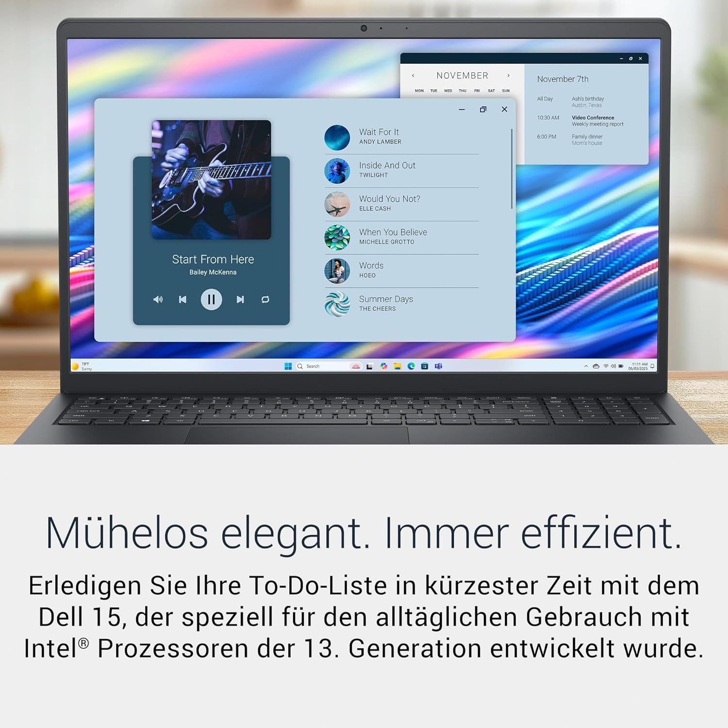 Dell Dell 15 Laptop Intel i5-1334U, 120Hz Full-HD, 16GB DDR4 Windows 11 Notebook (39,6 cm/15.6 Zoll, Intel Core i5 1334U, Intel UHD Graphics, 512 GB SSD, 120 Hz-Display, Anti-Glare, SD-Kartenleser, ExpressCharge, ComfortView)