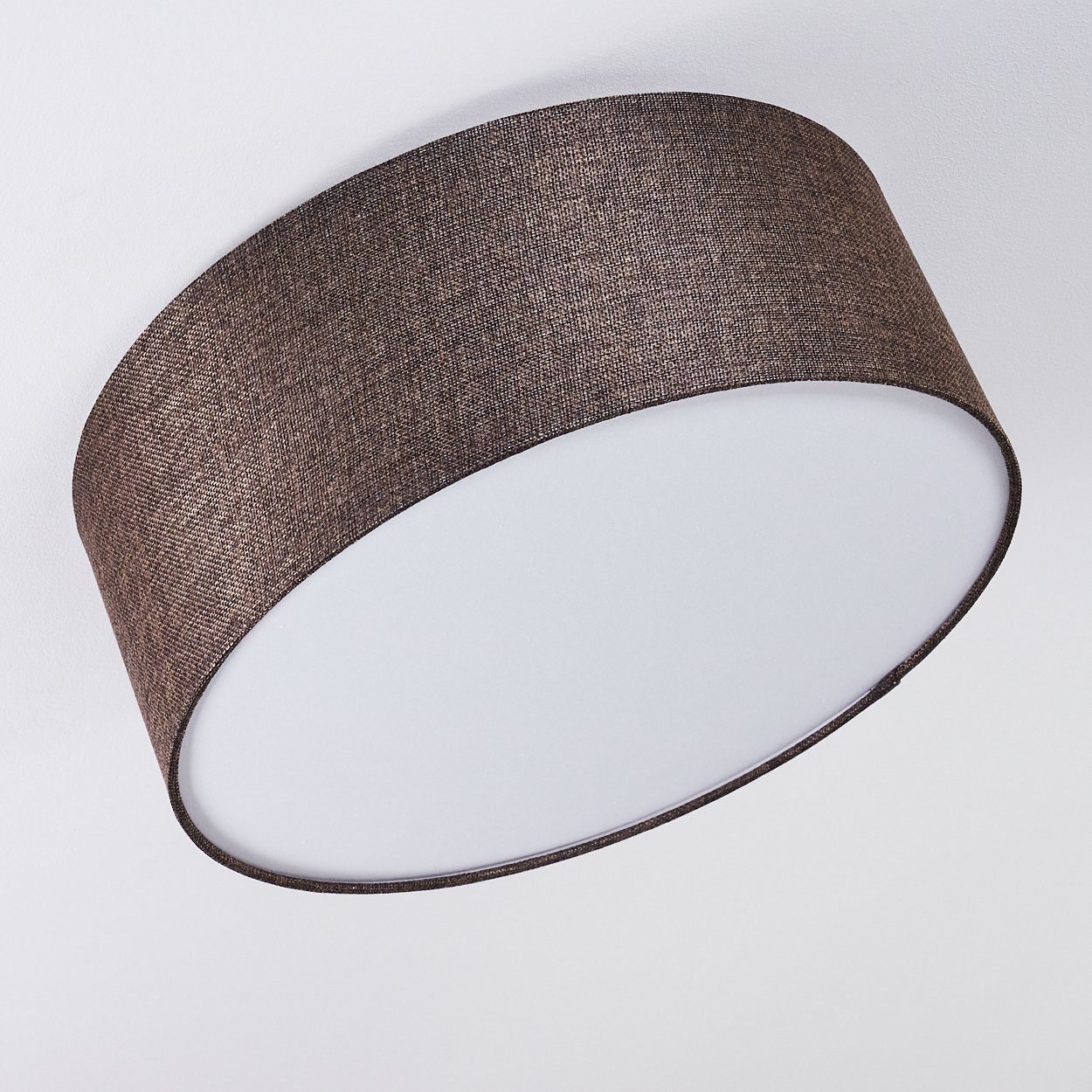 hofstein Deckenleuchte Decken Lampen Stoff weiß/braun Flur Leuchten Wohn Schlaf Zimmer. € 59,99