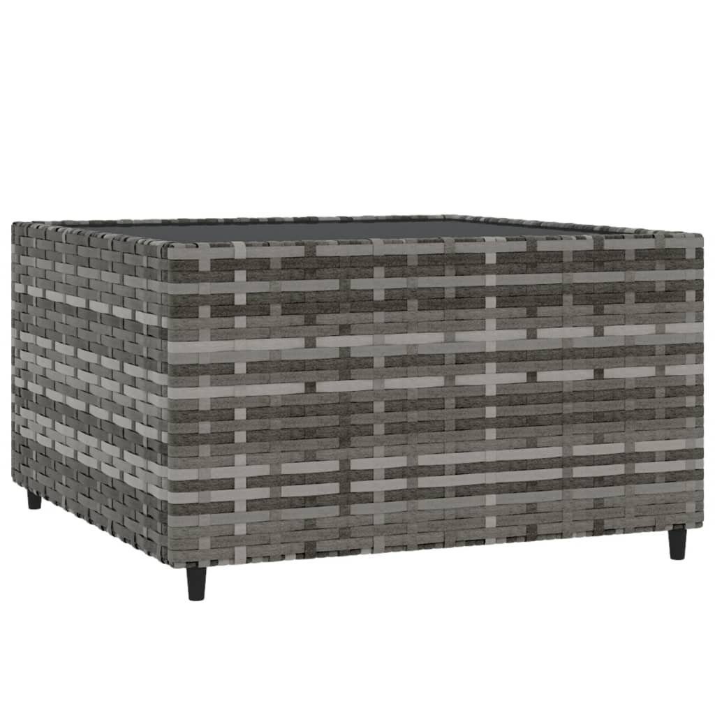 vidaXL Gartentisch Garten-Couchtisch Quadratisch Grau 50x50x30 cm Poly Rattan (1-St)