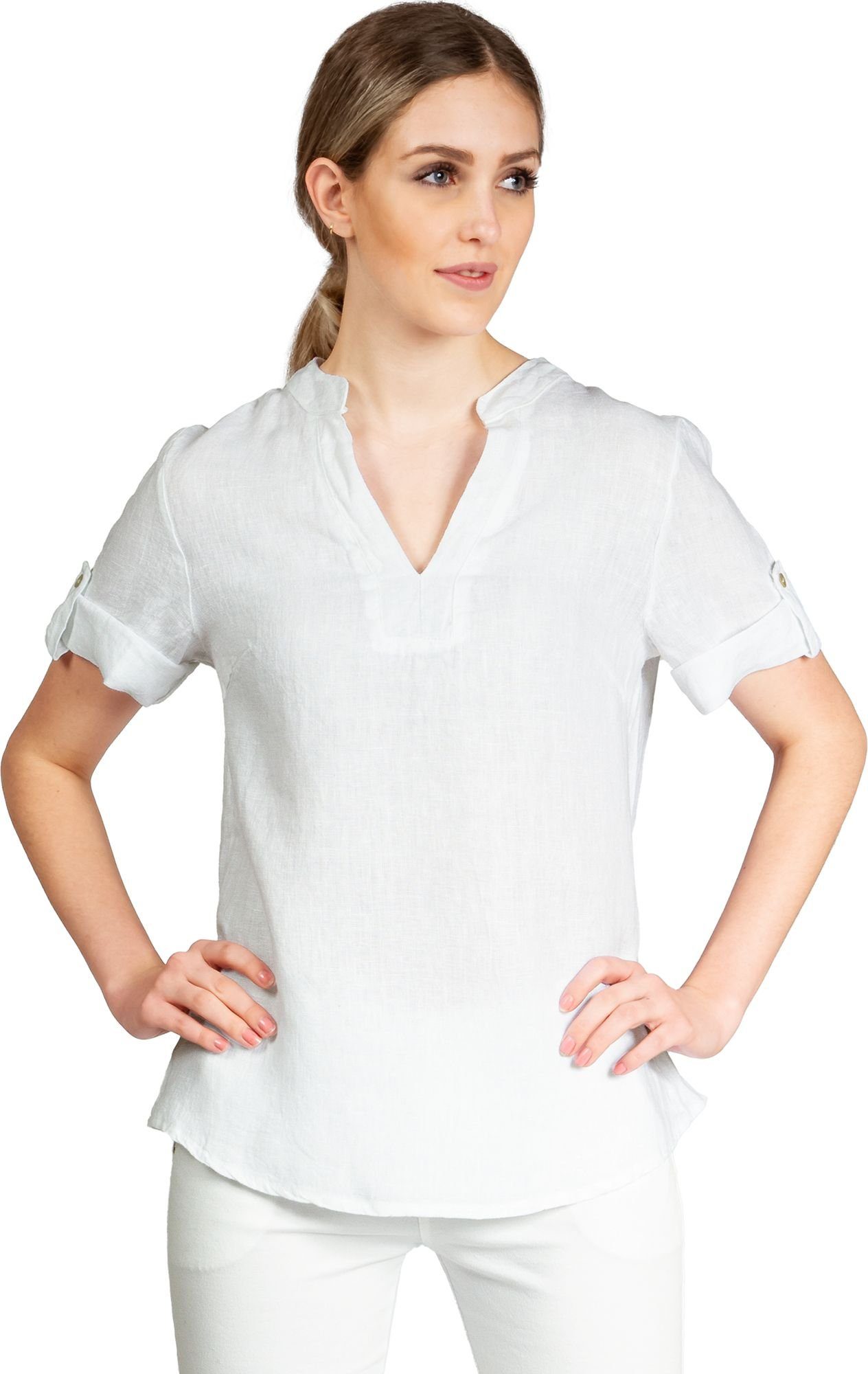 Caspar Shirtbluse BLU024 elegante Damen Halbarm günstig online kaufen