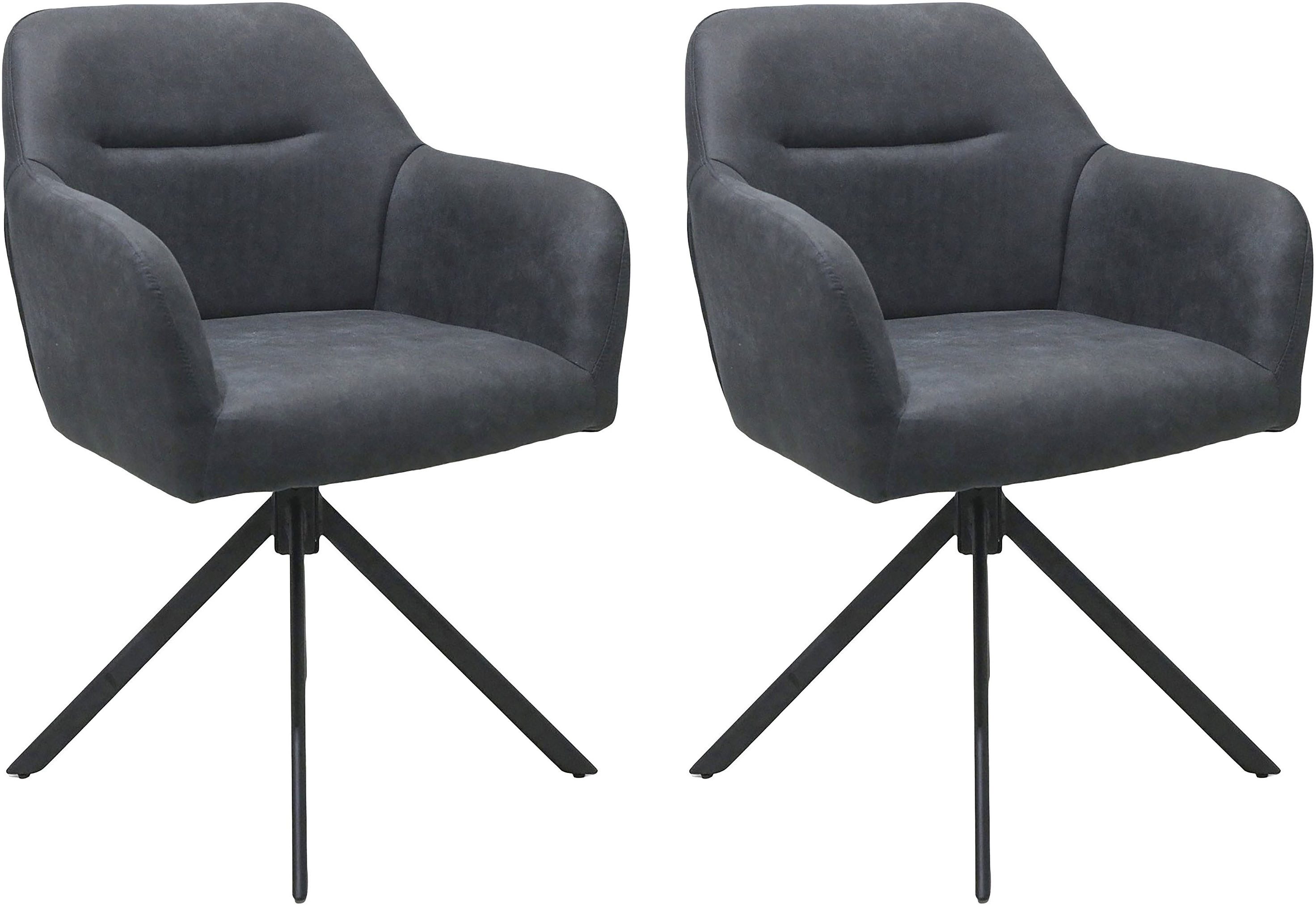 byLIVING Esszimmerstuhl MONTREAL (Set, 2 St), Microfaser, bis 110 kg, 360° drehbar, Schaumstoff, Ziernaht Rücken