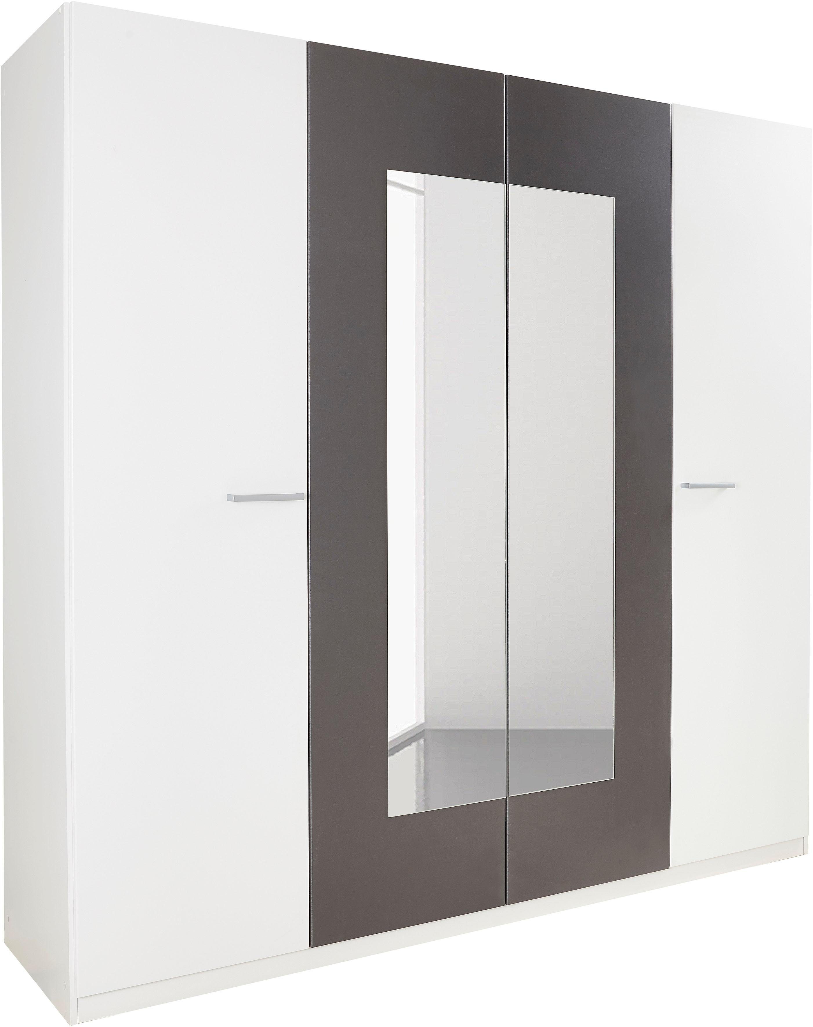 rauch Drehtürenschrank Kleiderschrank Schrank Garderobe Wäscheschrank Schlafzimmer BORBA (Breite/Höhe/Tiefe: 225/210/54 cm) optional mit Absetzung in Graumetallic MADE IN GERMANY