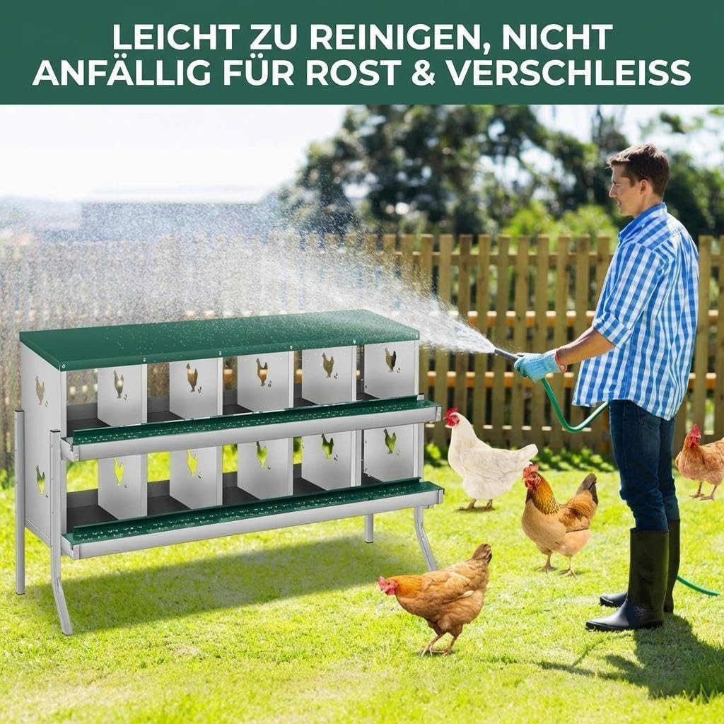 GarveeMore Hühnerstall Metall Rollnest Mit Eierablage Für Hühnerstall & Geflügelhaltung, Rollnest Mit Eierablage, Stabil Mit Standfüßen & Wandhalterung – Bild 5 von 5