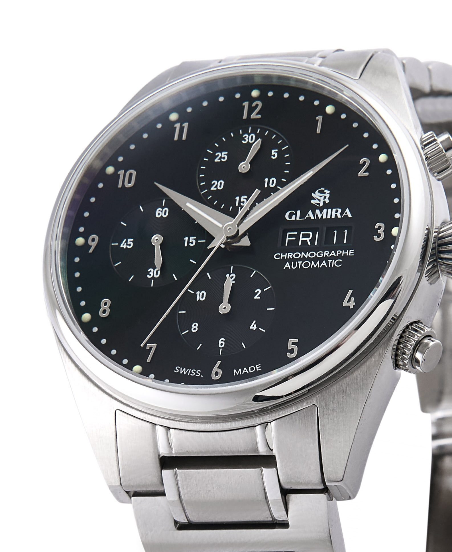 GLAMIRA Luxusuhr GLAMIRA Elaren Automatikuhr Schwarz, (1-tlg), Automatik, Leuchtzeiger