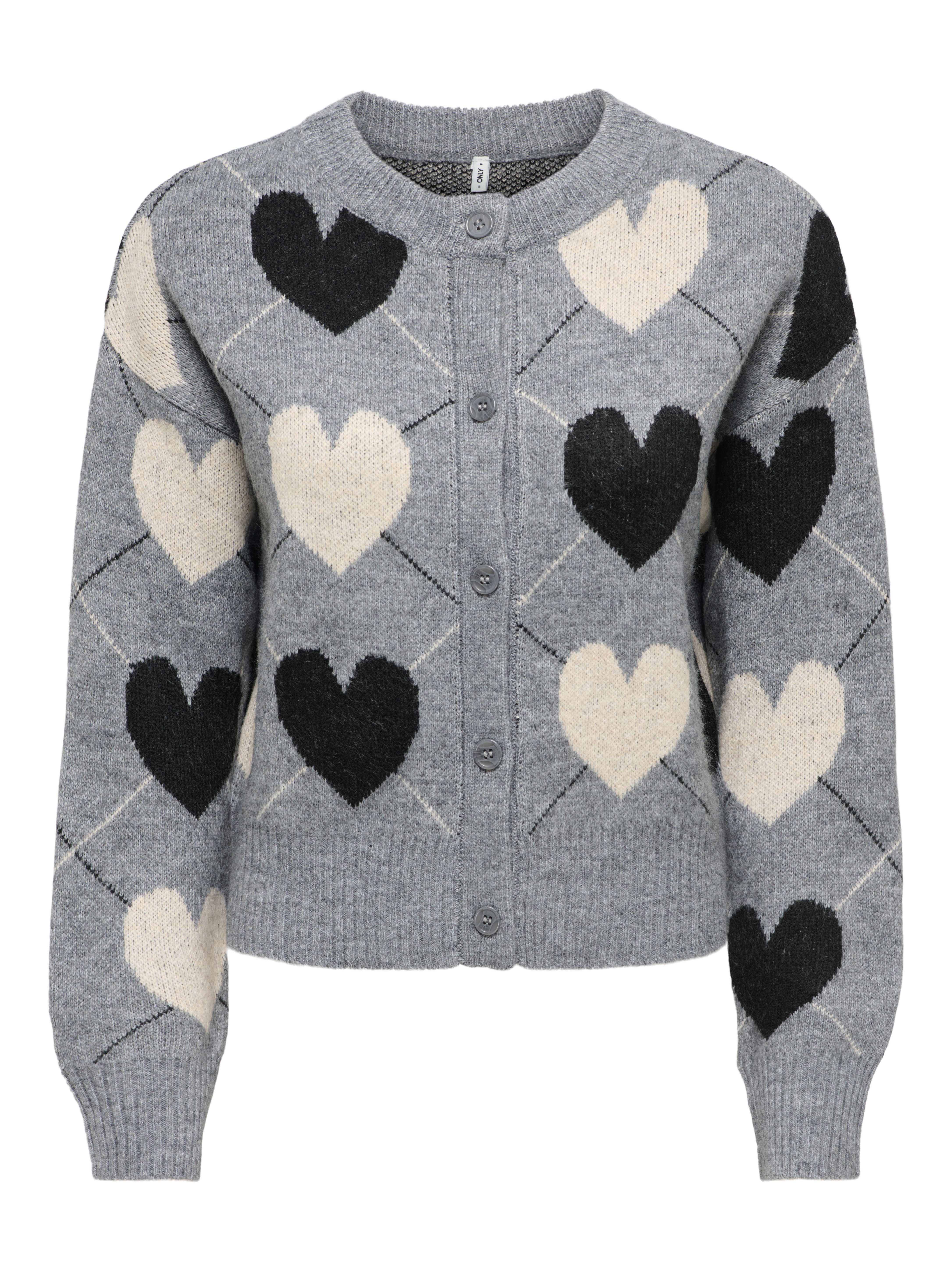 ONLY Strickjacke ONLRITU LS O-NECK JAQ CARDIGAN KNT Materialmix, regular fit