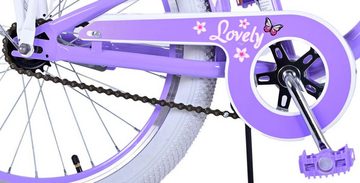 T&Y Trade Kinderfahrrad 20 ZOLL Kinder Mädchen Fahrrad Kinderfahrrad Rad LOVELY Lila 22123, 1 Gang, Rücktrittbremse, Korb, Seitenständer, Gepäckträger, Schutzbleche