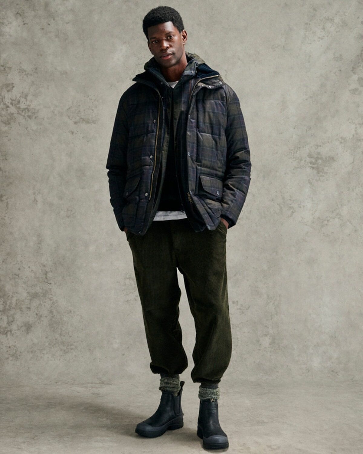 Barbour Steppjacke Steppparka Lonnen Tartan