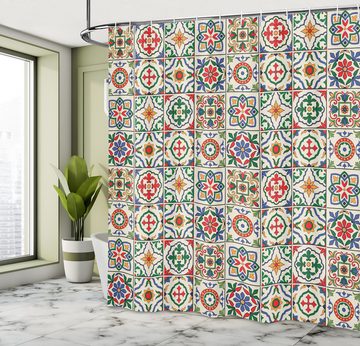 Abakuhaus Duschvorhang Moderner Digitaldruck mit 12 Haken auf Stoff Wasser Resistent Breite 175 cm, Höhe 180 cm, marokkanisch Dekorative abstrakte Blatt