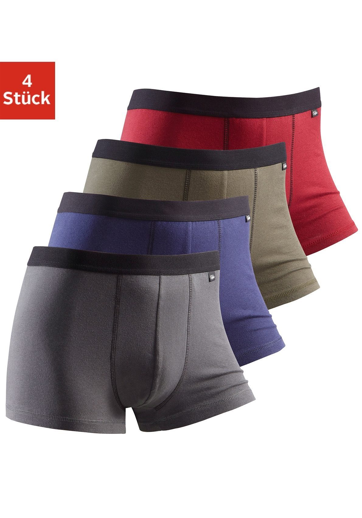 Buffalo Boxer Boxershorts für Herren (Packung, 4-St) mit schwarzem Webbund günstig online kaufen