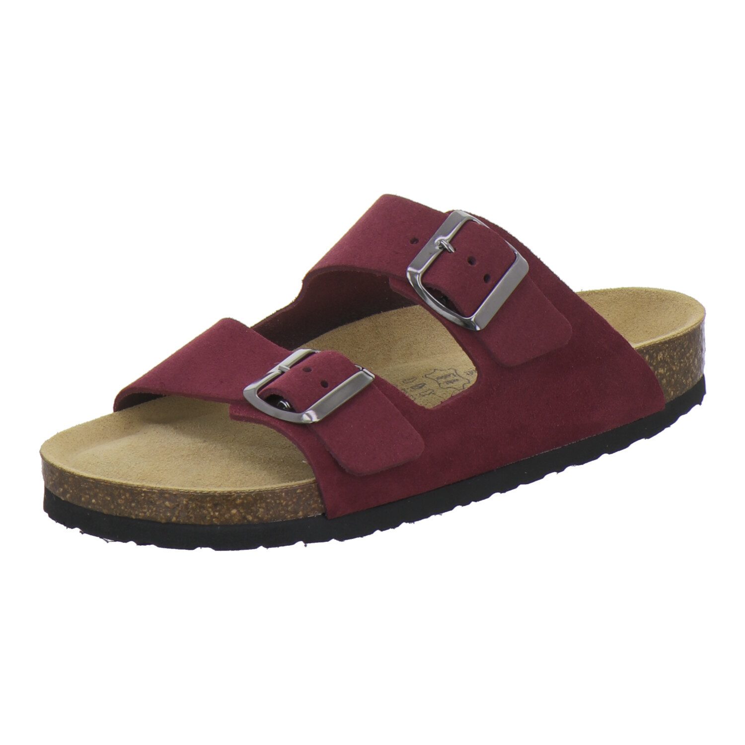 AFS-Schuhe 210037 Zweischnaller Pantolette für Damen mit Fußbett, bequeme Sandalen aus Leder