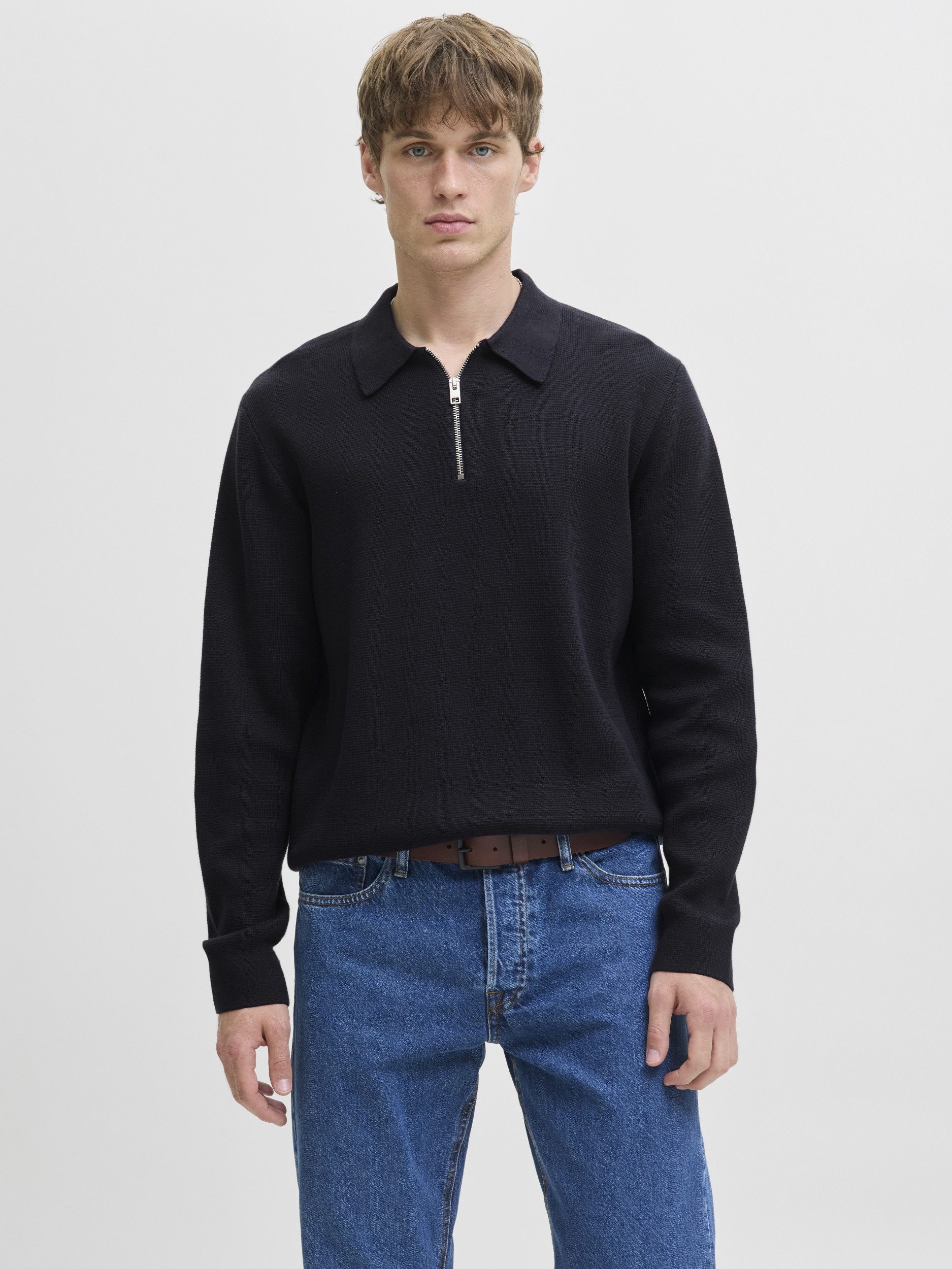 JDY Poloshirt JPRBLAMILANO STITCH KNIT ZIP POLO S
