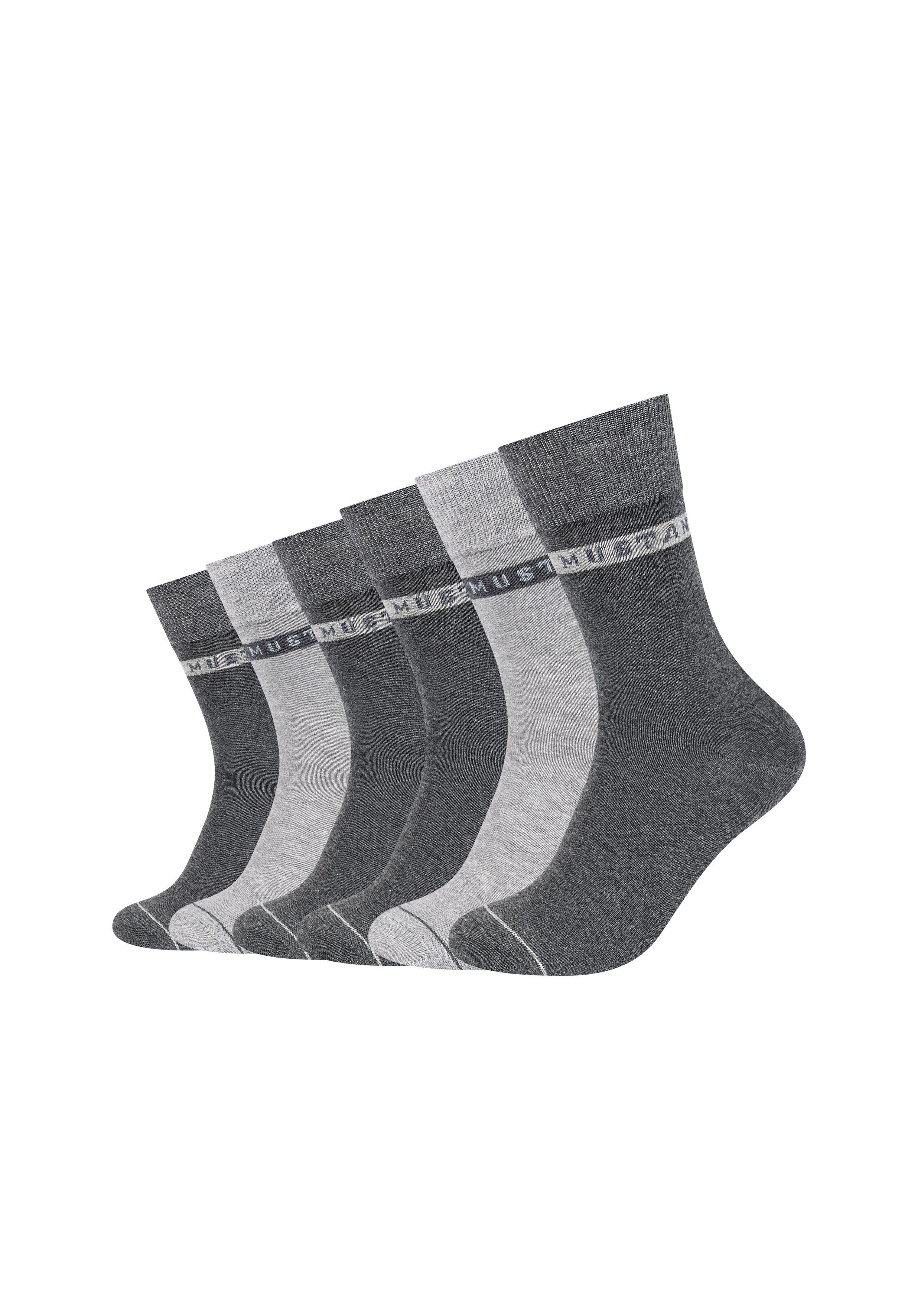 MUSTANG Socken casual (6-Paar) weicher und elastischer Komfortbund