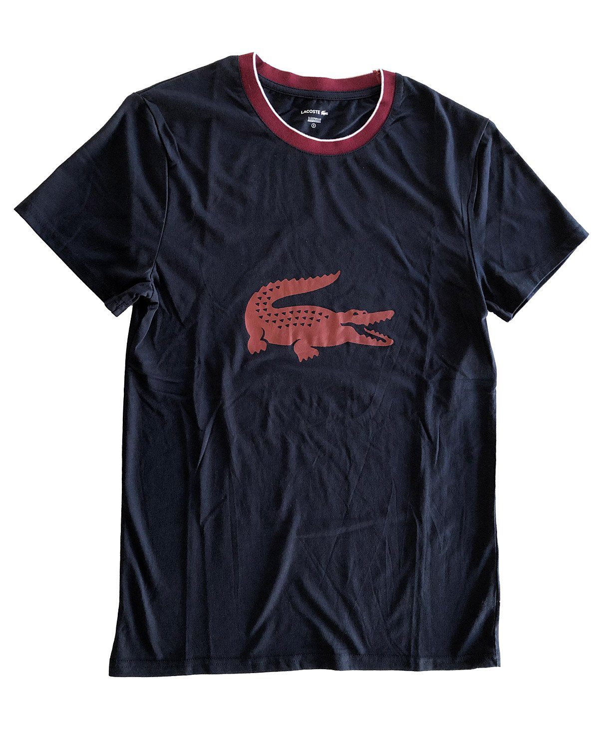 Lacoste Pyjamaoberteil Short Sleeve Tee (1-tlg) Herren Logodruck großer T-Shirt Schlafshirt kurzarm nachtblau (804)