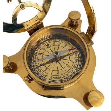 Aubaho Kompass Kompass mit Box Sonnenuhr Maritim Schiff Navigation Dekoration Messing