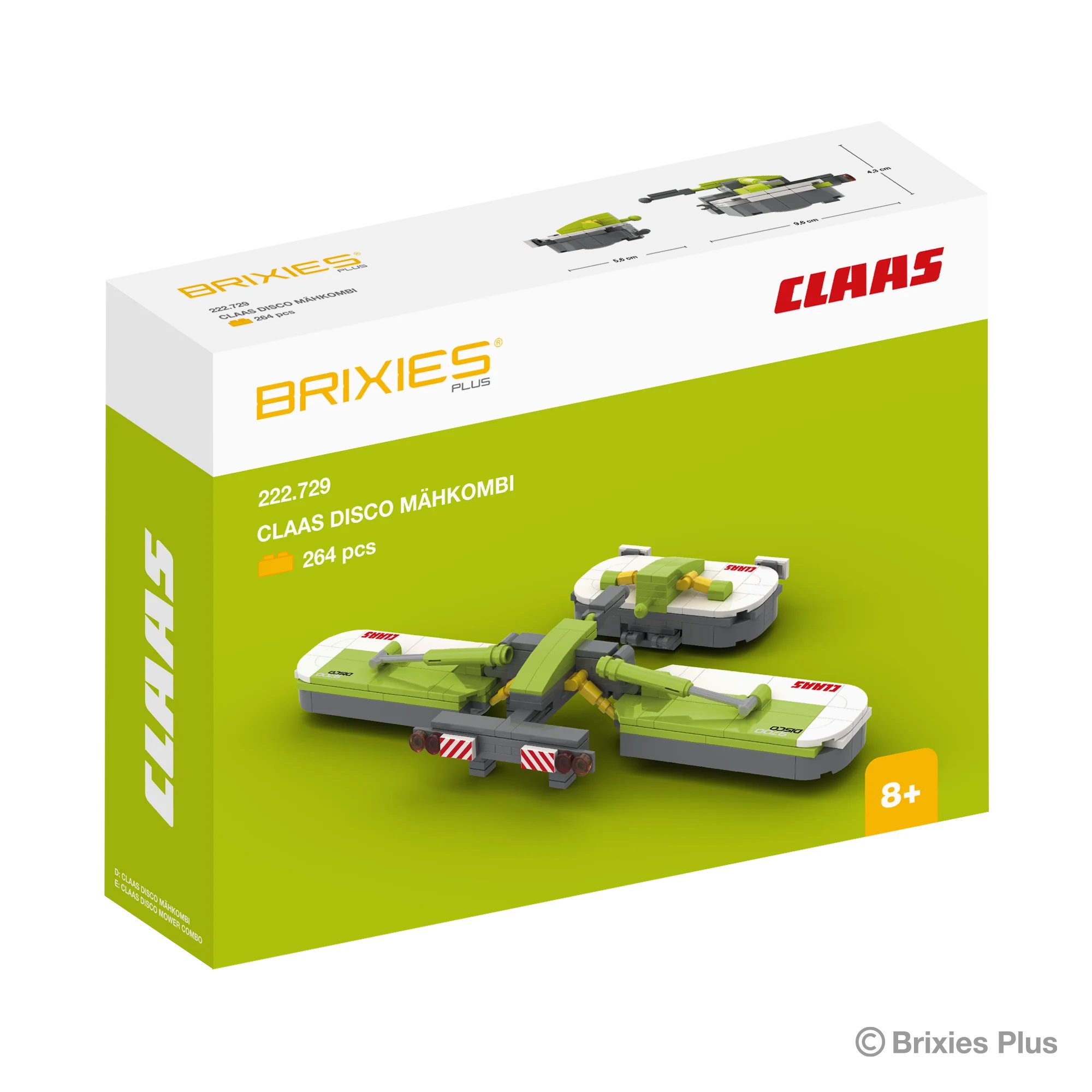 Brixies BRIXIES Plus Mähkombi CLAAS DISCO Konstruktionsspielsteine, kompatible Klemmbausteine