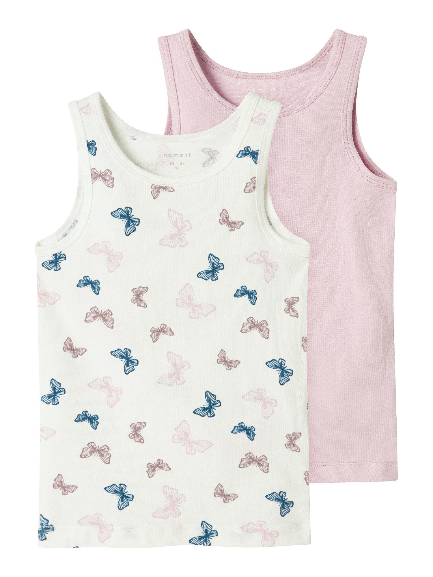 Name It Unterhemd Mädchen NMFTANK TOP 2P JET STREAM BUTTERFLY NOOS (Packung, 2er-Pack)