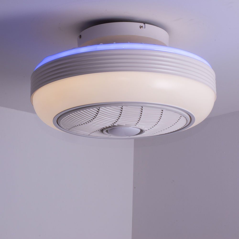 Kühler Küchen Lüfter etc-shop Deckenventilator, Ventilator LED Lampe Timer Decken backlight